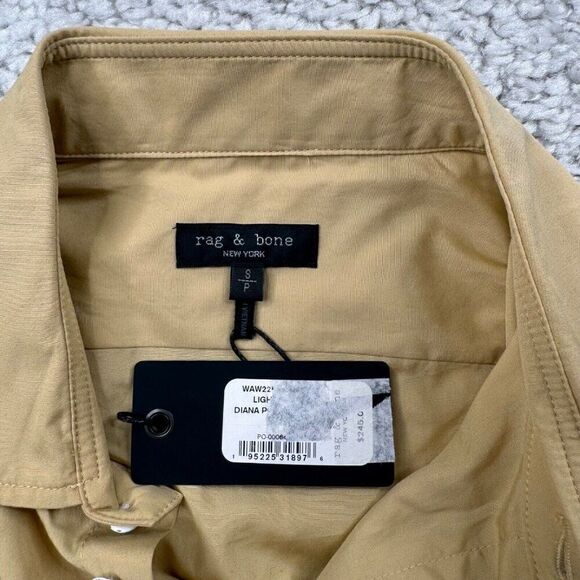 Rag & Bone Diana Poplin Button Up Shirt Oversized Yellow NEW - Picture 5 of 14